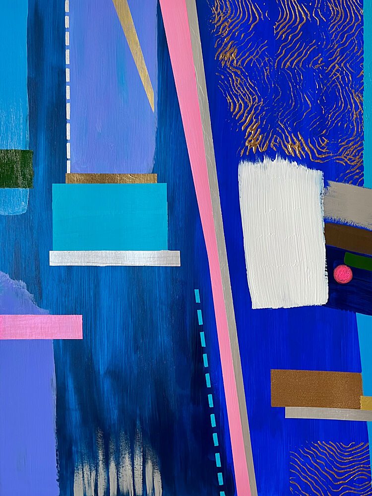 Vibrant Blue Geometry art print by Marina Kozyr for $57.95 CAD