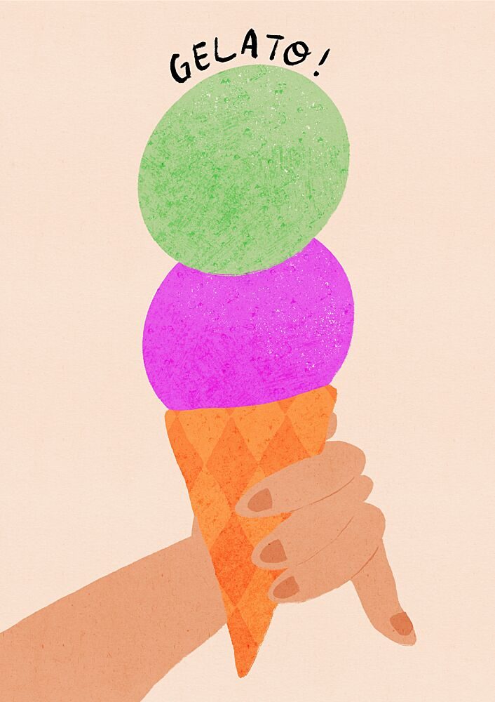 Sweet Gelato Cone art print by Dirkie Nell for $57.95 CAD