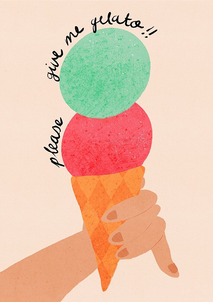 Sweet Gelato Please art print by Dirkie Nell for $57.95 CAD