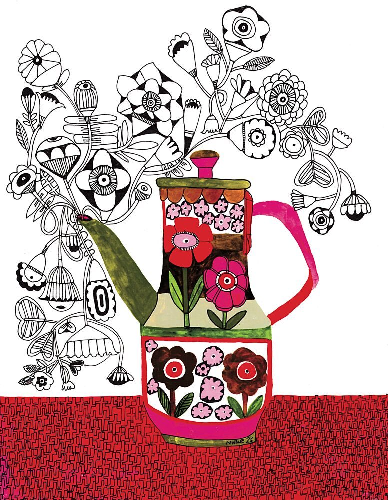 Pour Me a Cup of Flowers art print by Sharon Nullmeyer for $57.95 CAD