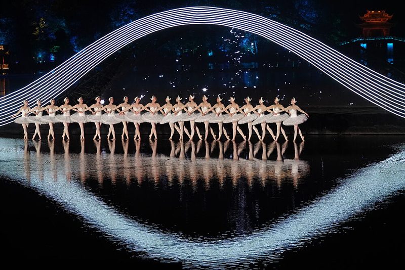Elegant Ballet Reflections art print by Qing Hu for $57.95 CAD