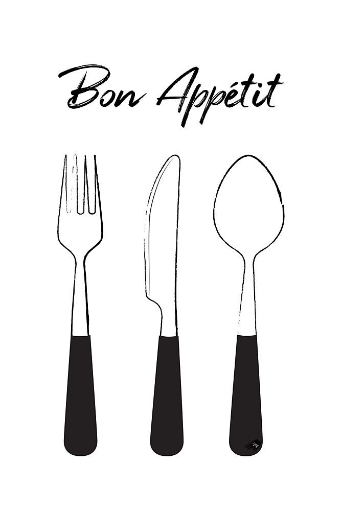 Bon Appetit Tableware art print by Martina for $57.95 CAD