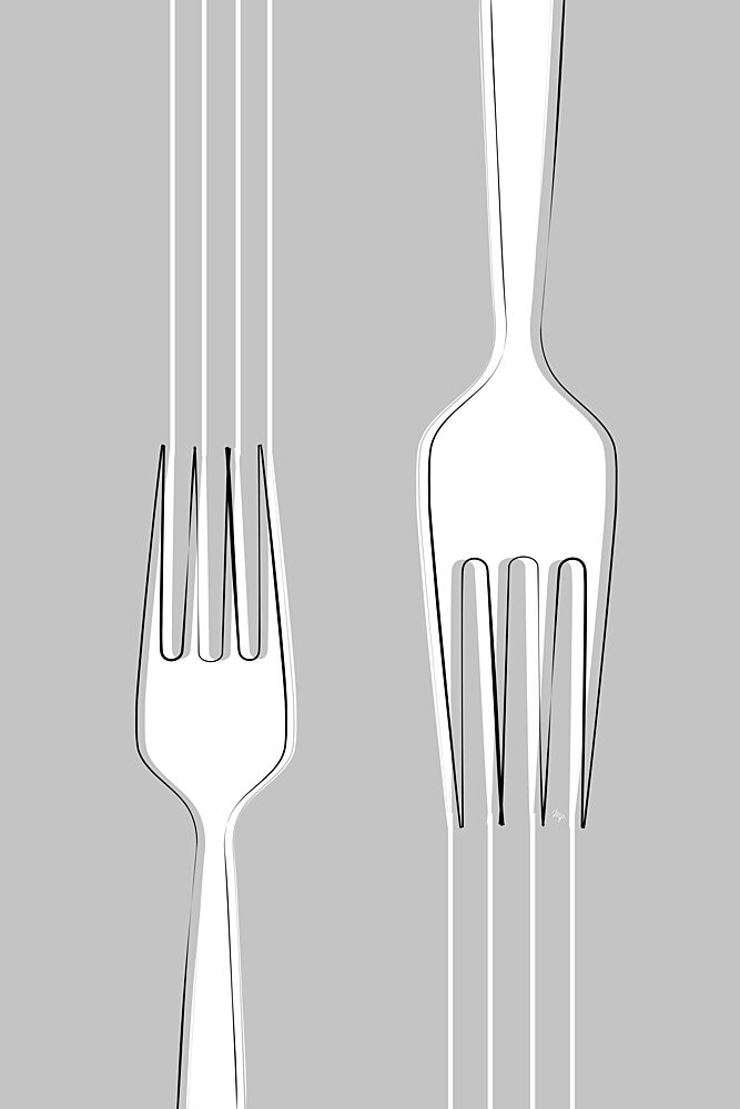 Two Stylized Forks art print by Martina for $57.95 CAD