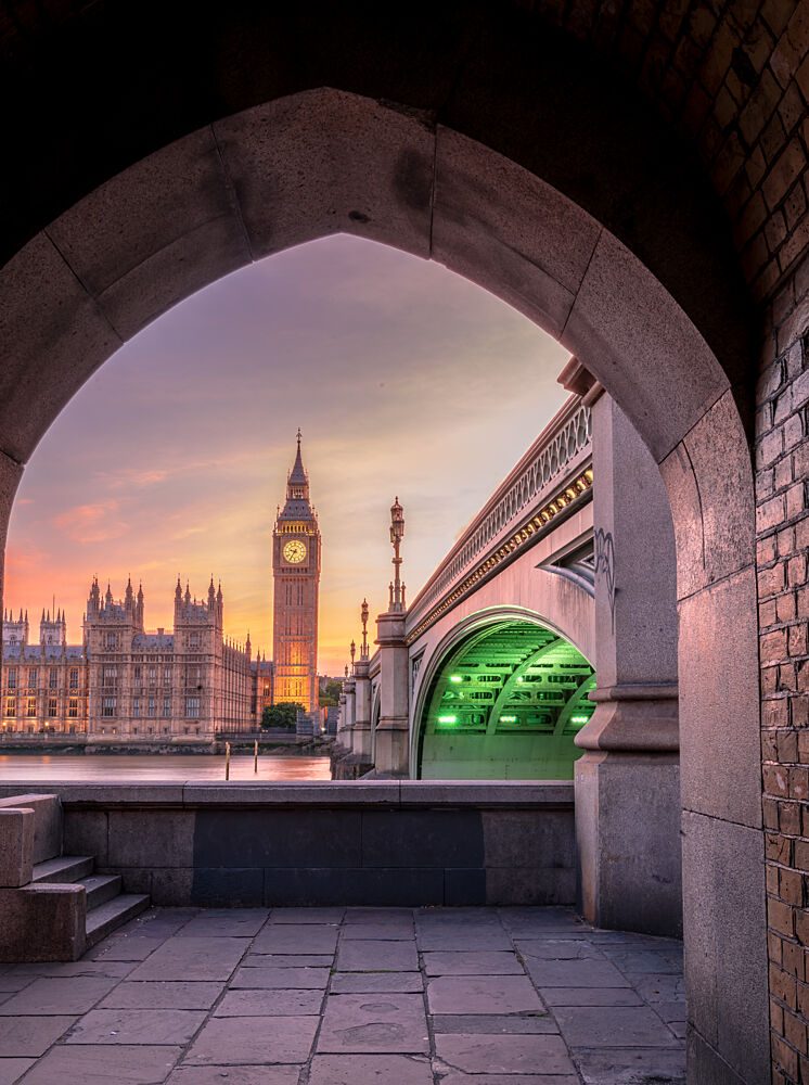 Big Ben Archway Sunset art print by Ariel Ling for $57.95 CAD