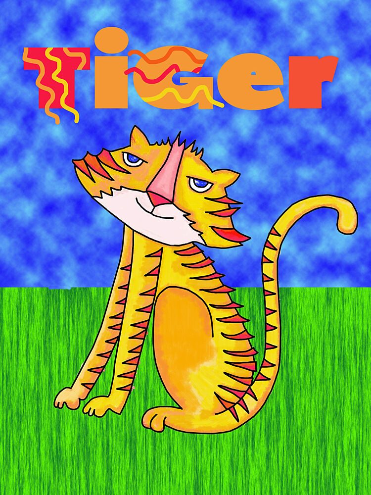 Cheerful Cartoon Tiger art print by Lynnda Rakos for $57.95 CAD