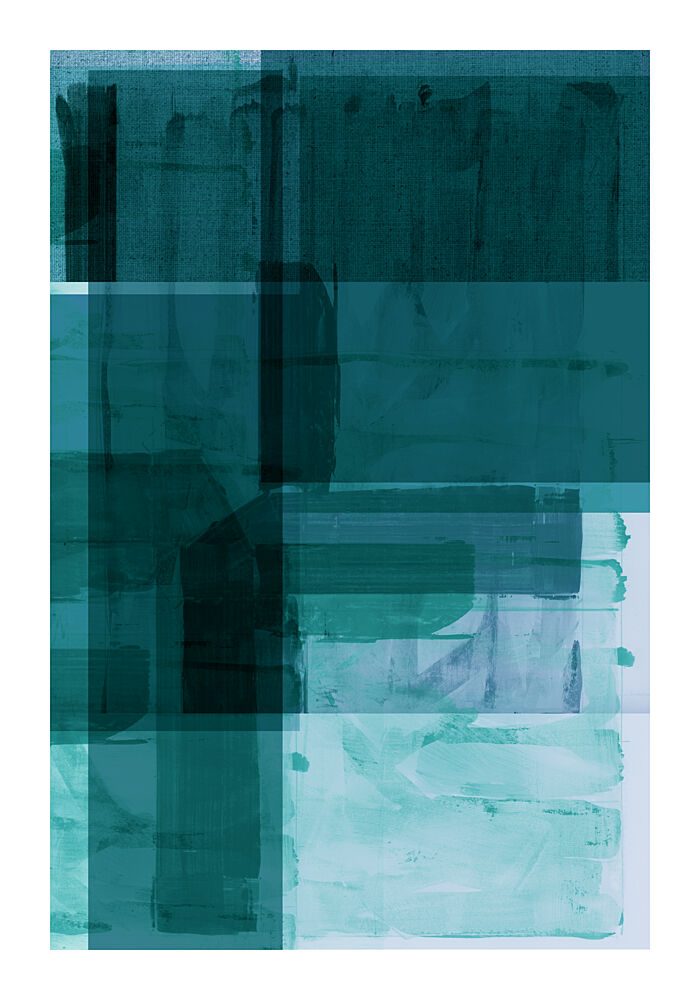 Layered Teal Forms art print by Cartissi for $57.95 CAD