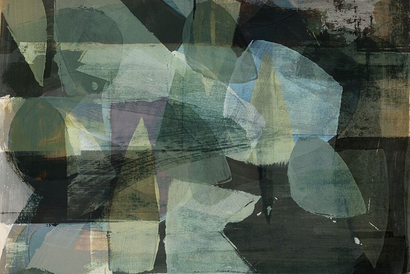 Green Blue Layered Forms art print by Cartissi for $57.95 CAD