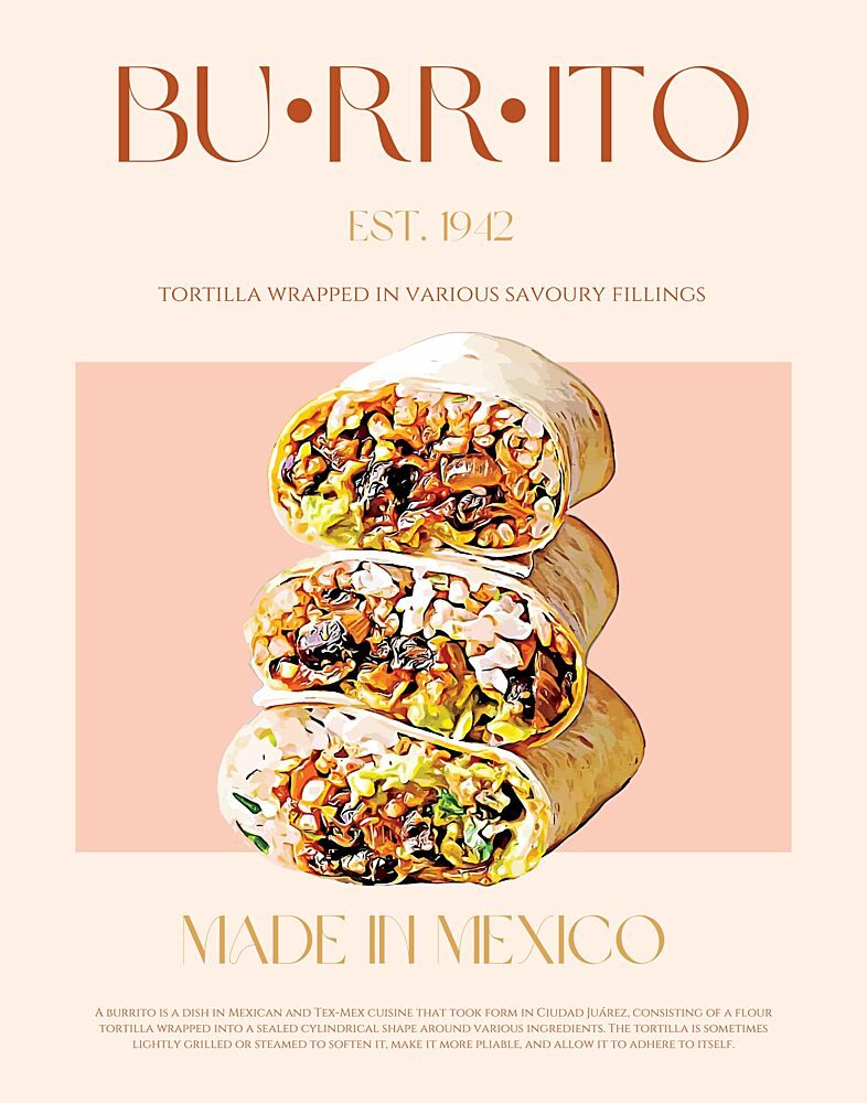 Authentic Burrito Stack art print by Nazma Khokhar for $57.95 CAD