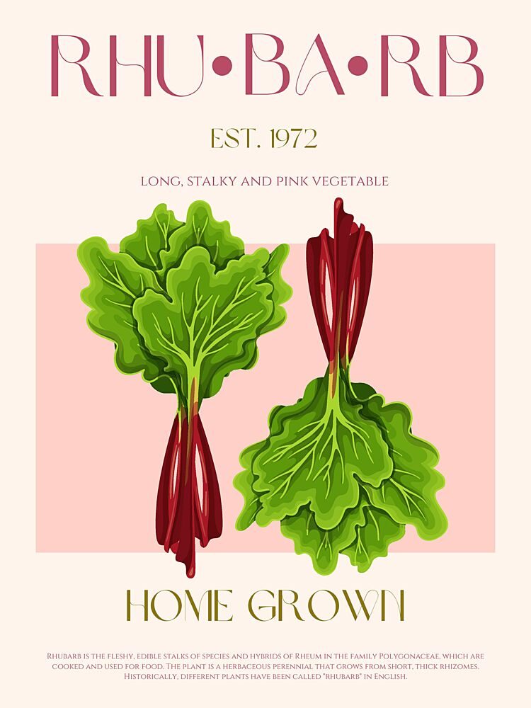 Home Grown Rhubarb art print by Nazma Khokhar for $57.95 CAD
