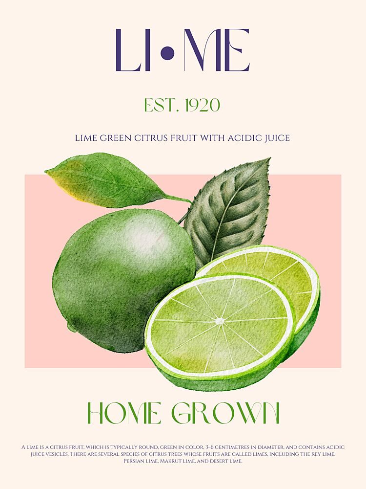 Vibrant Lime Illustration art print by Nazma Khokhar for $57.95 CAD