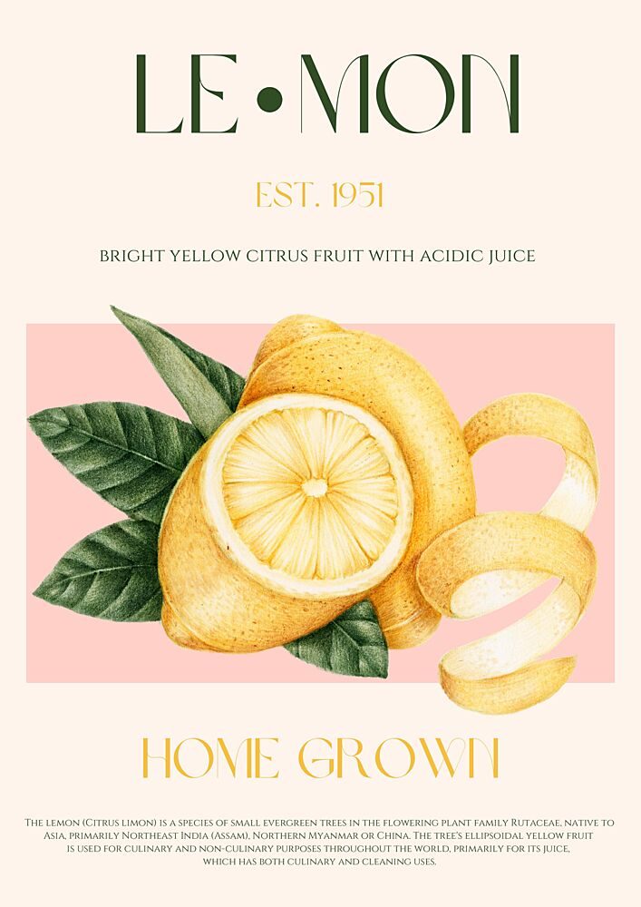 Bright Pink Lemon Zest art print by Nazma Khokhar for $57.95 CAD