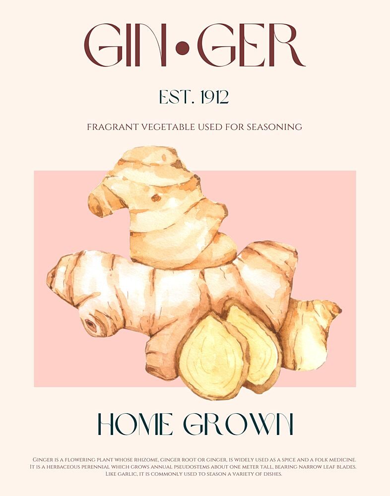 Home Grown Ginger art print by Nazma Khokhar for $57.95 CAD