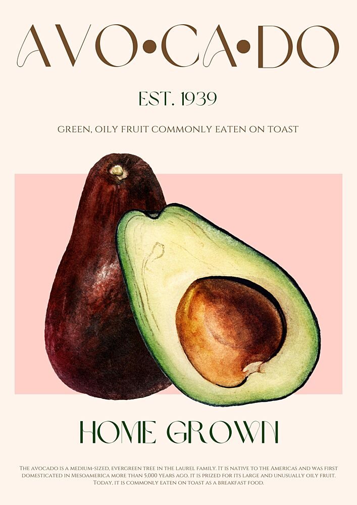 Illustrated Avocados art print by Nazma Khokhar for $57.95 CAD