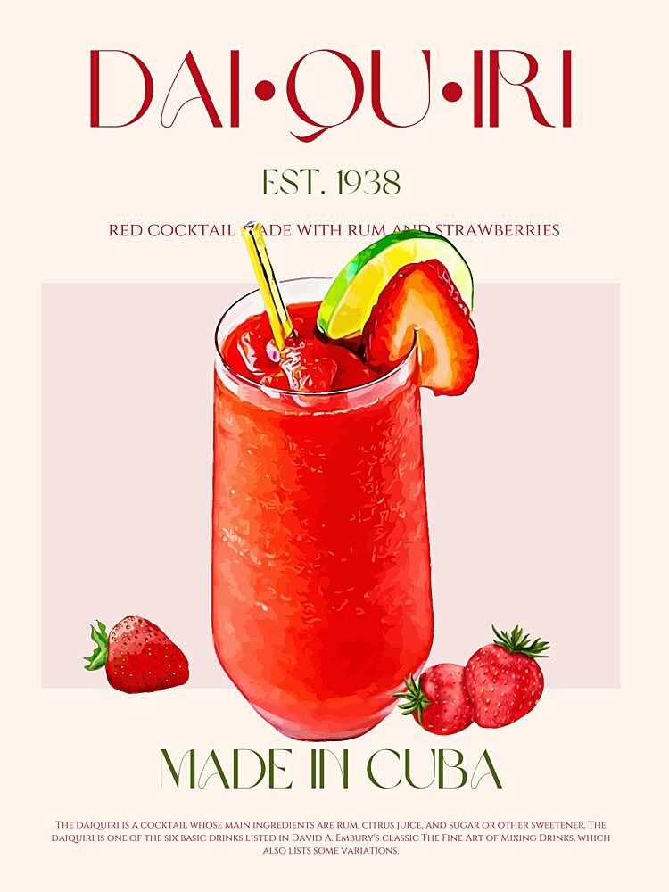 Classic Strawberry Daiquiri art print by Nazma Khokhar for $57.95 CAD