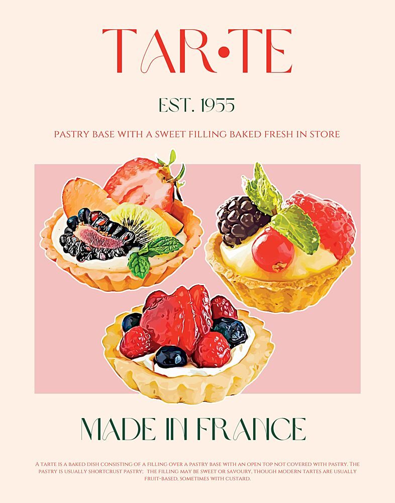Fresh Fruit Tarts art print by Nazma Khokhar for $57.95 CAD
