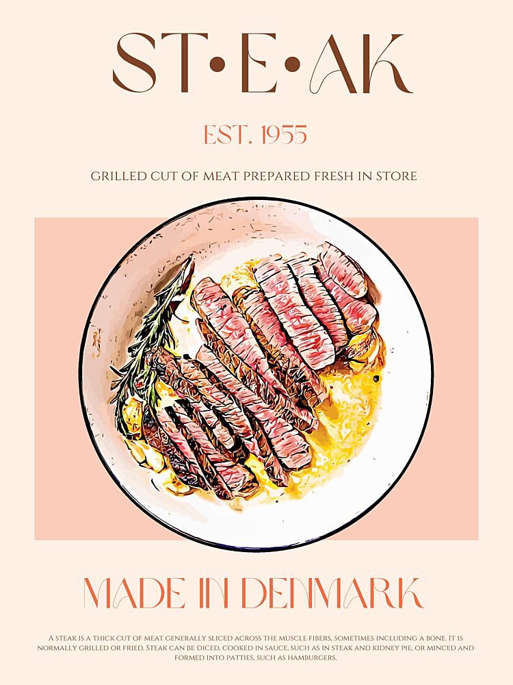 Fresh Grilled Steak art print by Nazma Khokhar for $57.95 CAD