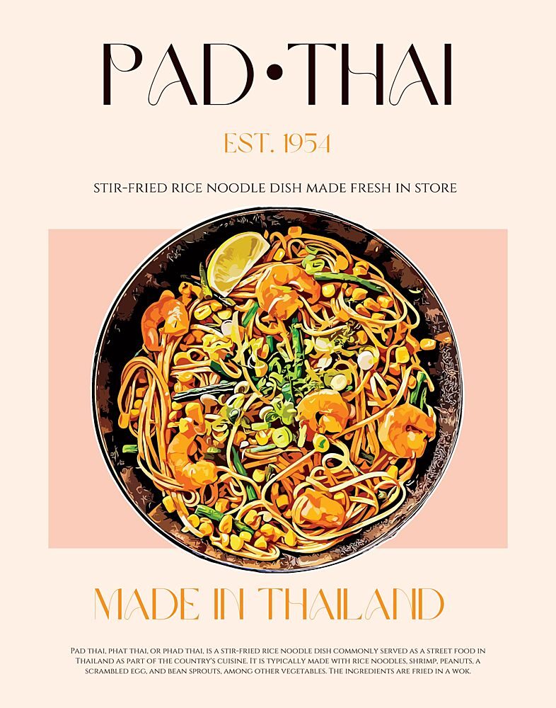 Authentic Pad Thai art print by Nazma Khokhar for $57.95 CAD