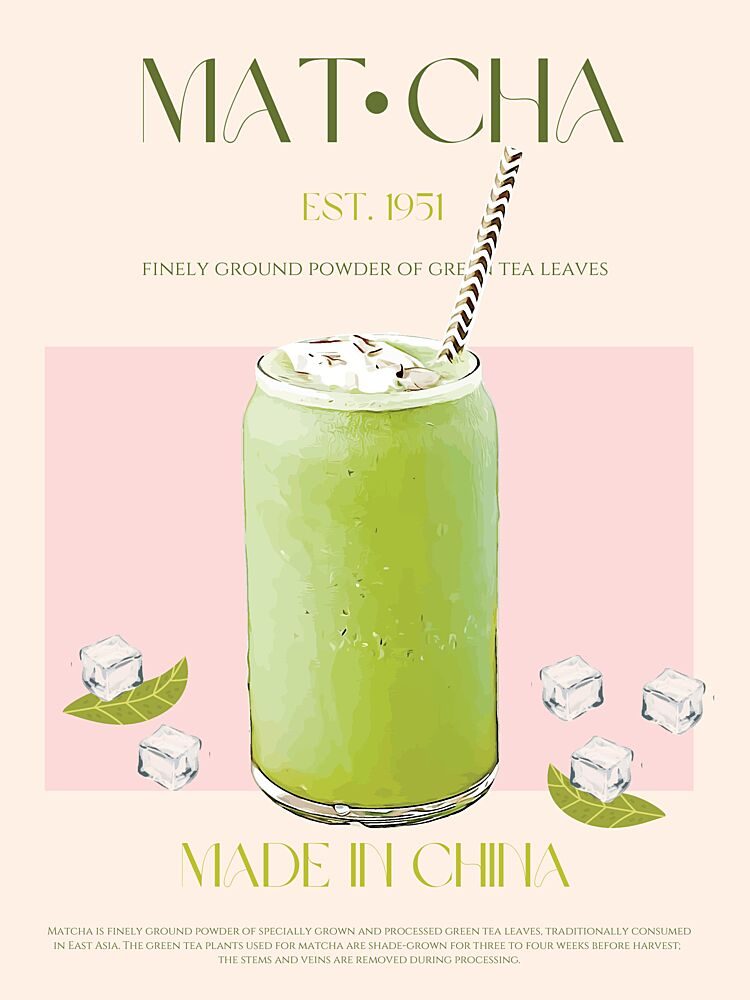 Refreshing Matcha Tea art print by Nazma Khokhar for $57.95 CAD