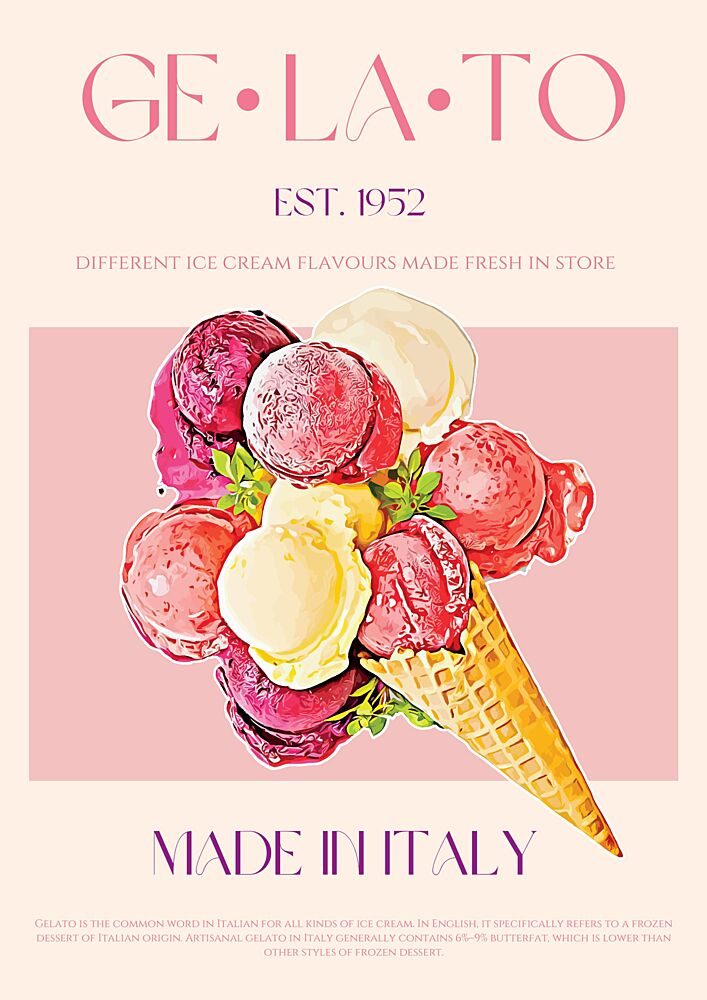 Fresh Italian Gelato art print by Nazma Khokhar for $57.95 CAD