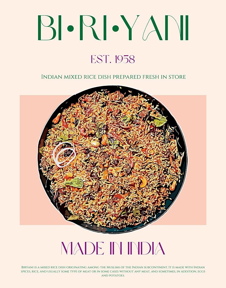 Authentic Indian Biryani art print by Nazma Khokhar for $57.95 CAD