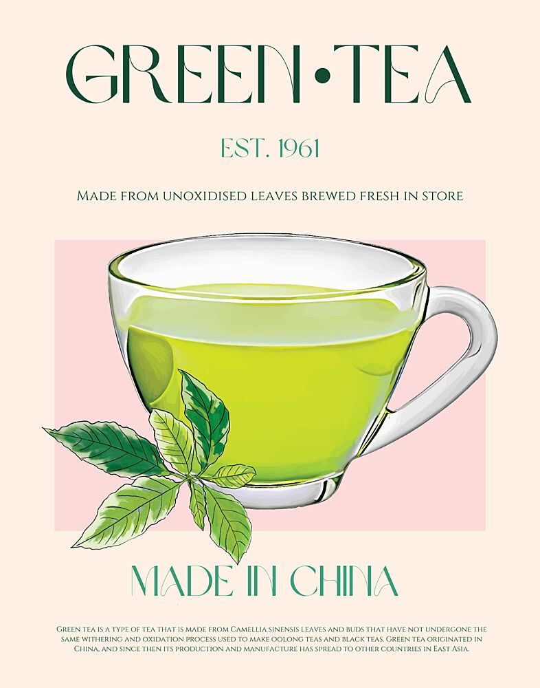 Fresh Brewed Green Tea art print by Nazma Khokhar for $57.95 CAD