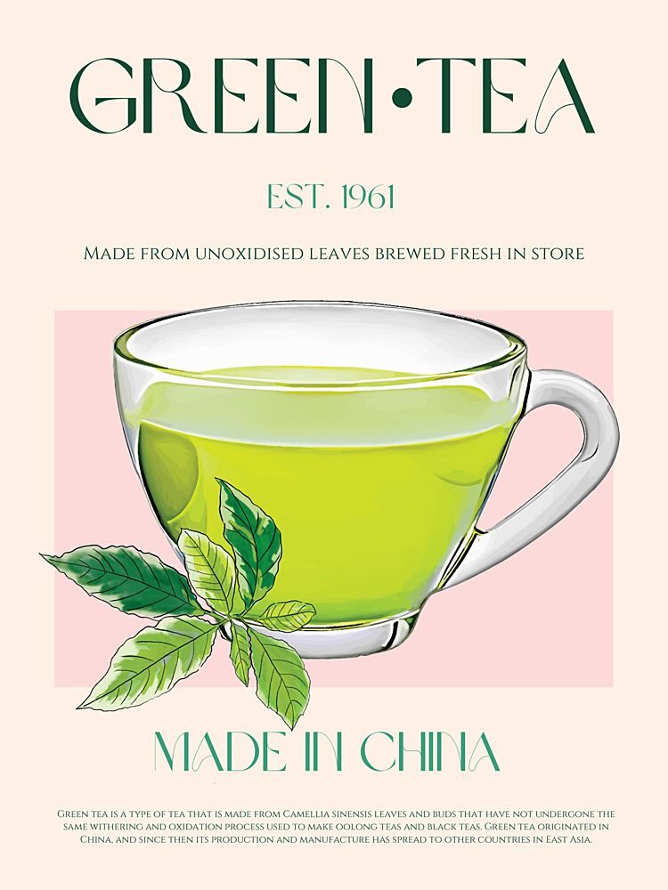 Refreshing Green Tea art print by Nazma Khokhar for $57.95 CAD