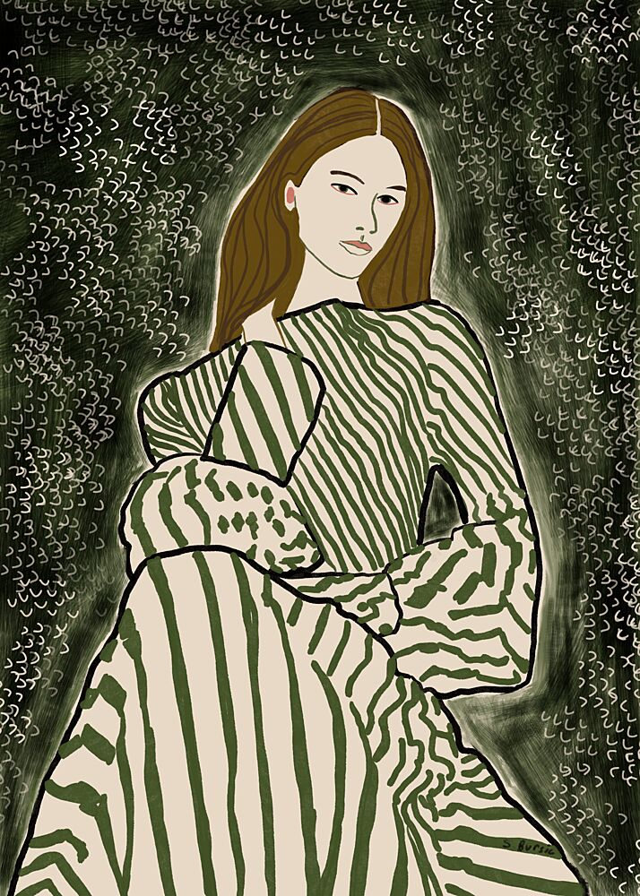Elegant Striped Fashion art print by Sharyn Bursic for $57.95 CAD