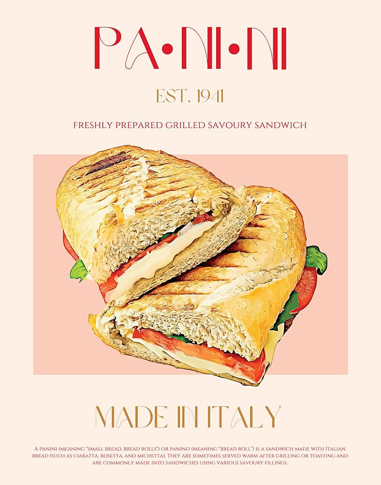 Classic Italian Panini art print by Nazma Khokhar for $57.95 CAD