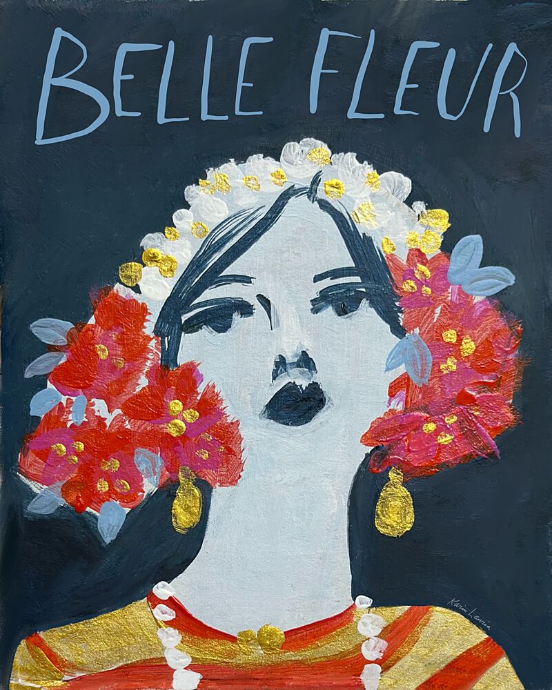 Belle Fleur Floral Portrait art print by Karin Lauria for $57.95 CAD