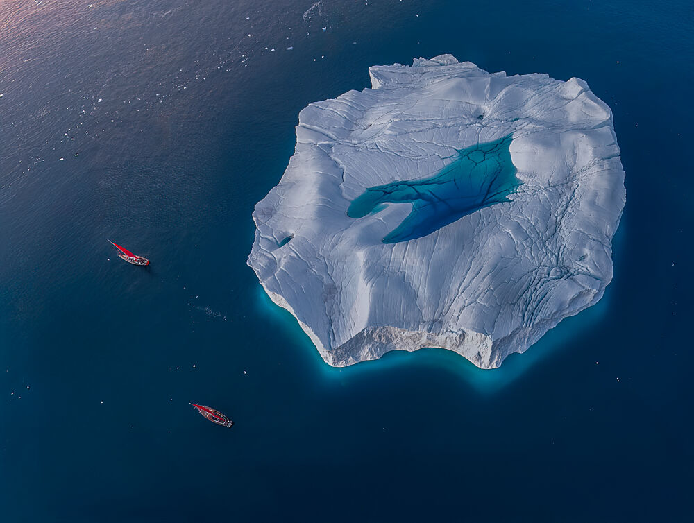 Iceberg Lagoon and Boats art print by Yuan Su for $57.95 CAD