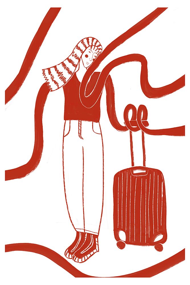 Thoughtful Traveler art print by Mela Patterns for $57.95 CAD