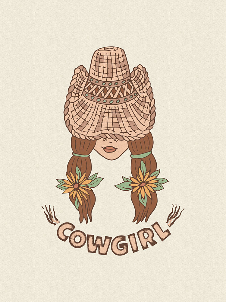 Cowgirl Hat and Sunflowers art print by Olena Kovalova for $57.95 CAD