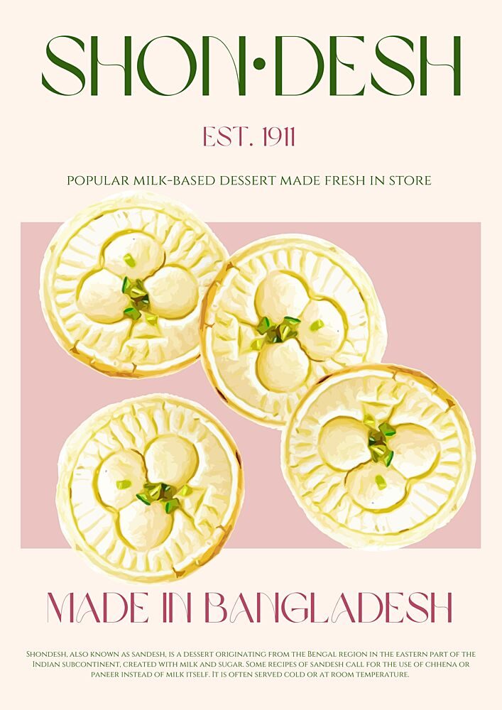 Bengali Sandesh Desserts art print by Nazma Khokhar for $57.95 CAD