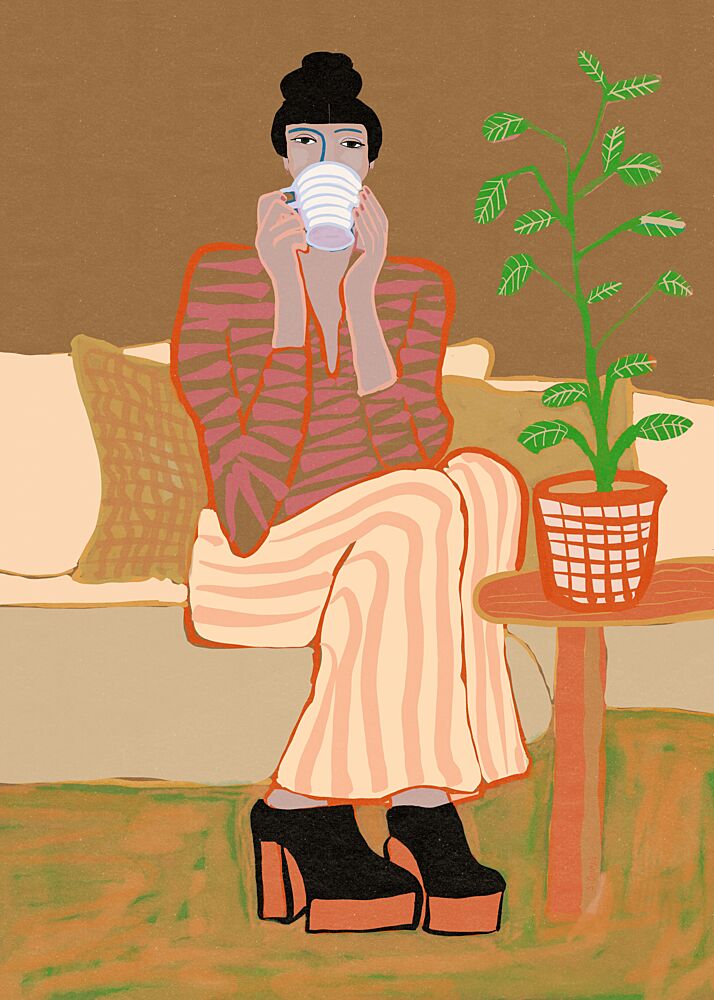 Cozy Coffee Moment art print by Sharyn Bursic for $57.95 CAD
