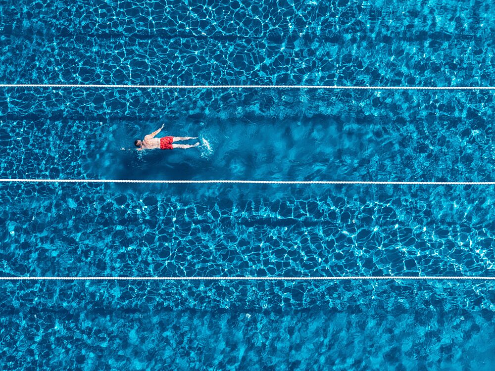 Overhead Pool Swim art print by Oskar Ulvur for $57.95 CAD