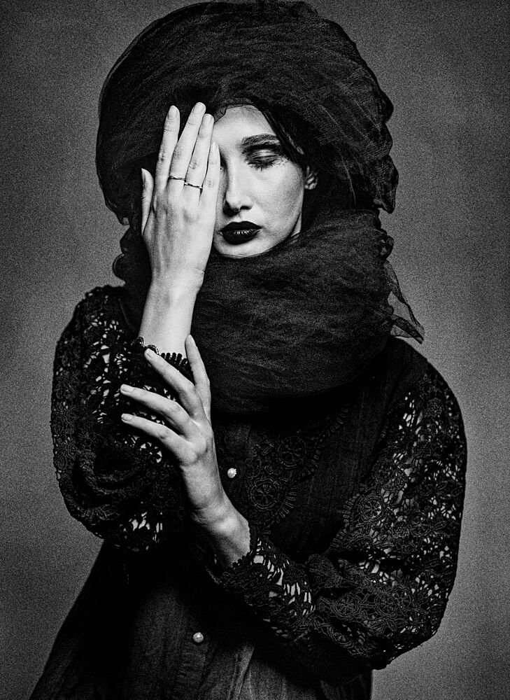 Elegant Dark Portrait art print by Offer Ellbogen for $57.95 CAD