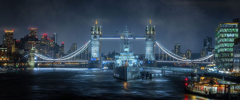 Tower Bridge Night art print by Antonio Melian Vega for $57.95 CAD