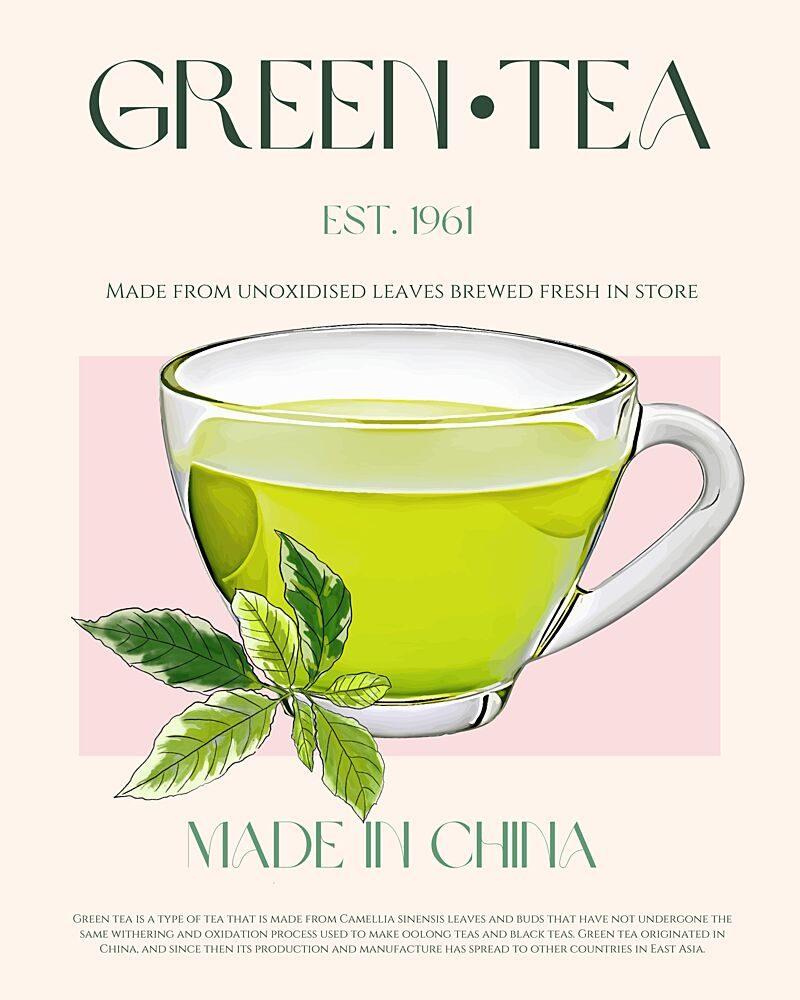 Chinese Green Tea art print by Nazma Khokhar for $57.95 CAD