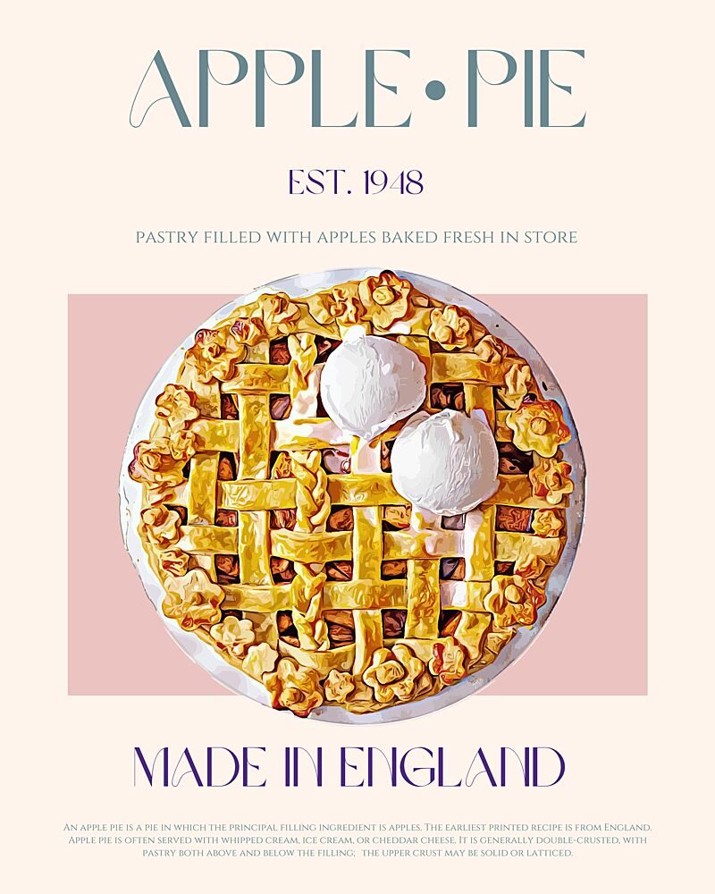 Apple Pie with Ice Cream art print by Nazma Khokhar for $57.95 CAD