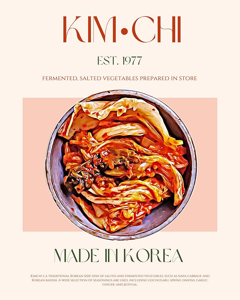 Authentic Korean Kimchi art print by Nazma Khokhar for $57.95 CAD