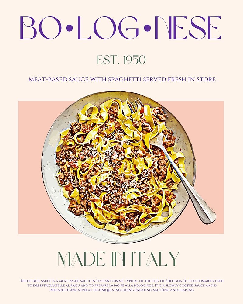 Authentic Italian Bolognese art print by Nazma Khokhar for $57.95 CAD
