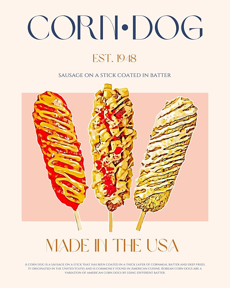 American Corn Dogs art print by Nazma Khokhar for $57.95 CAD