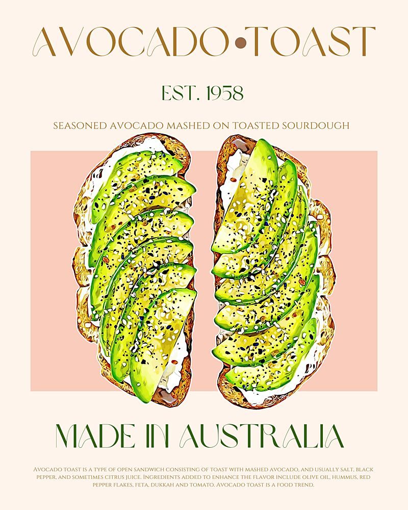 Fresh Avocado Toast art print by Nazma Khokhar for $57.95 CAD