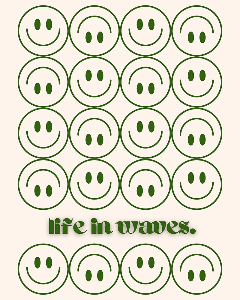 Wavy Happy Faces art print by Nazma Khokhar for $57.95 CAD