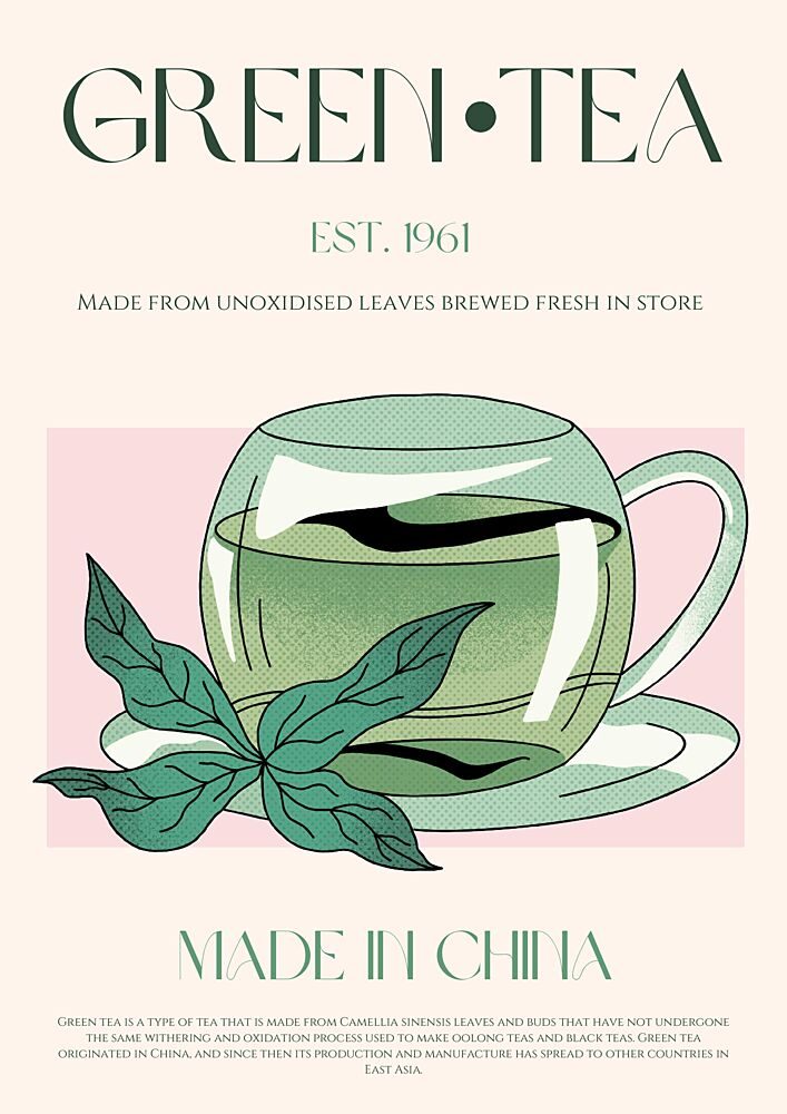 Refreshing Green Tea Cup art print by Nazma Khokhar for $57.95 CAD