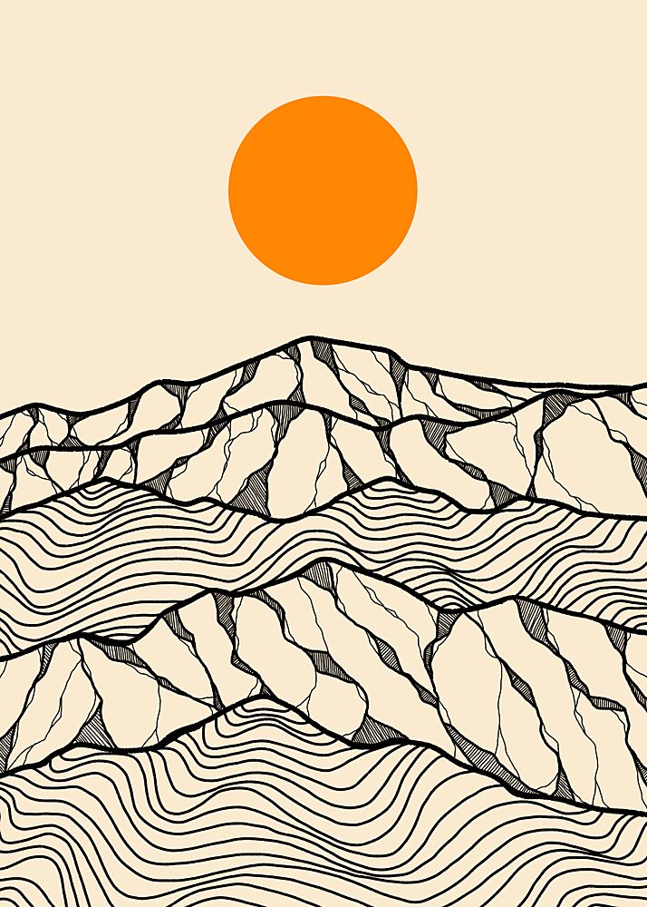 Abstract Mountain Sunset art print by Alim Fitranto for $57.95 CAD