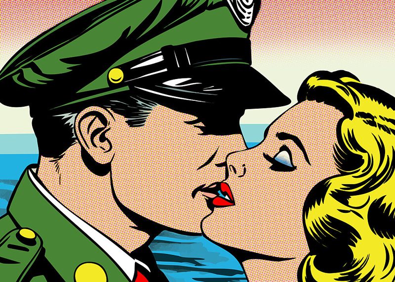 Pop Art Soldier Kiss art print by Andreas Magnusson for $57.95 CAD