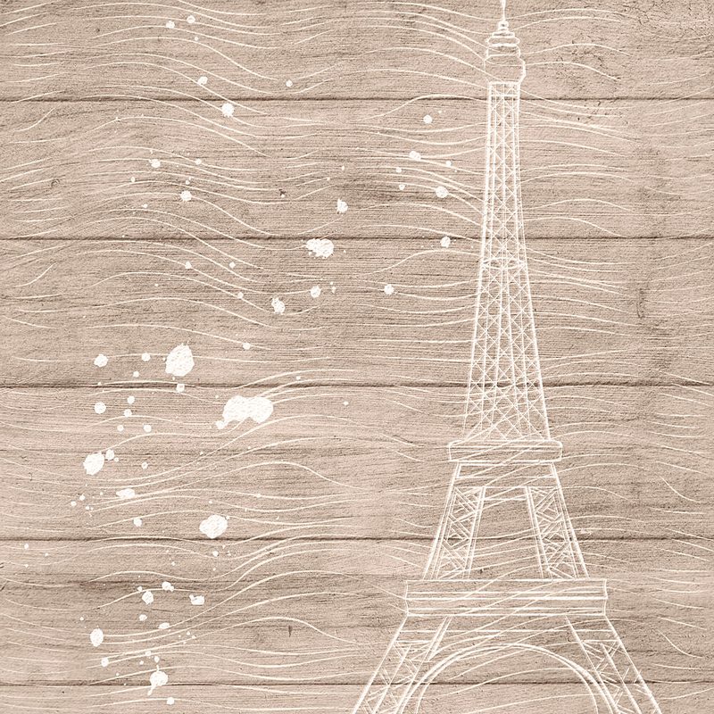 Eiffel Tower Wood Sketch art print by Martina for $57.95 CAD