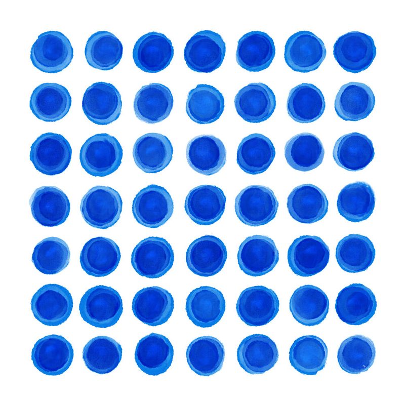 Vibrant Blue Dots art print by Martina for $57.95 CAD