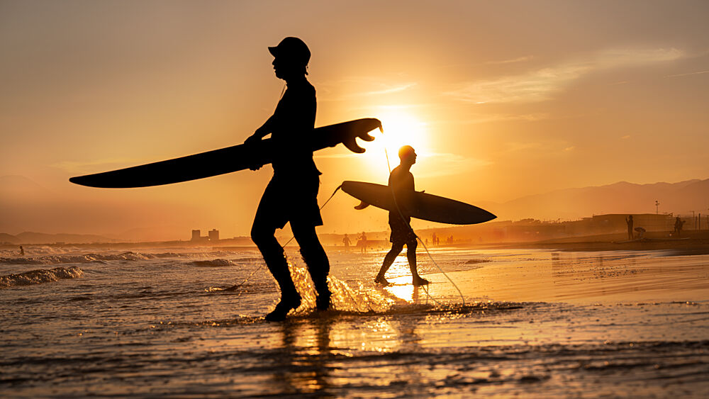 Sunset Beach Surfers art print by Sato Shin for $57.95 CAD